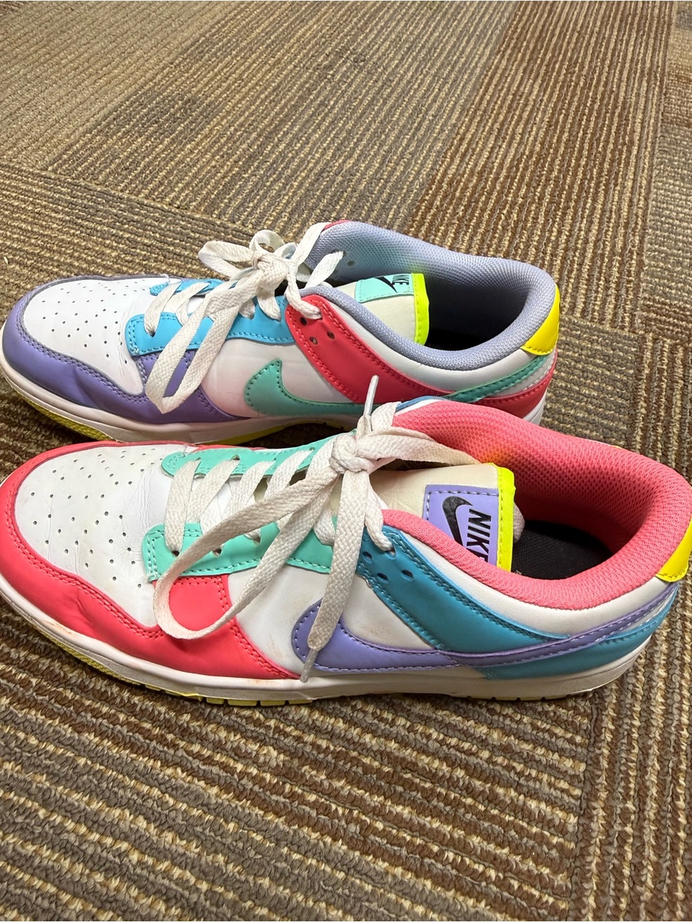 Nike Low-Top Sneakers in White, Pink, Mint, Purple & Yellow - Picture 4 of 5